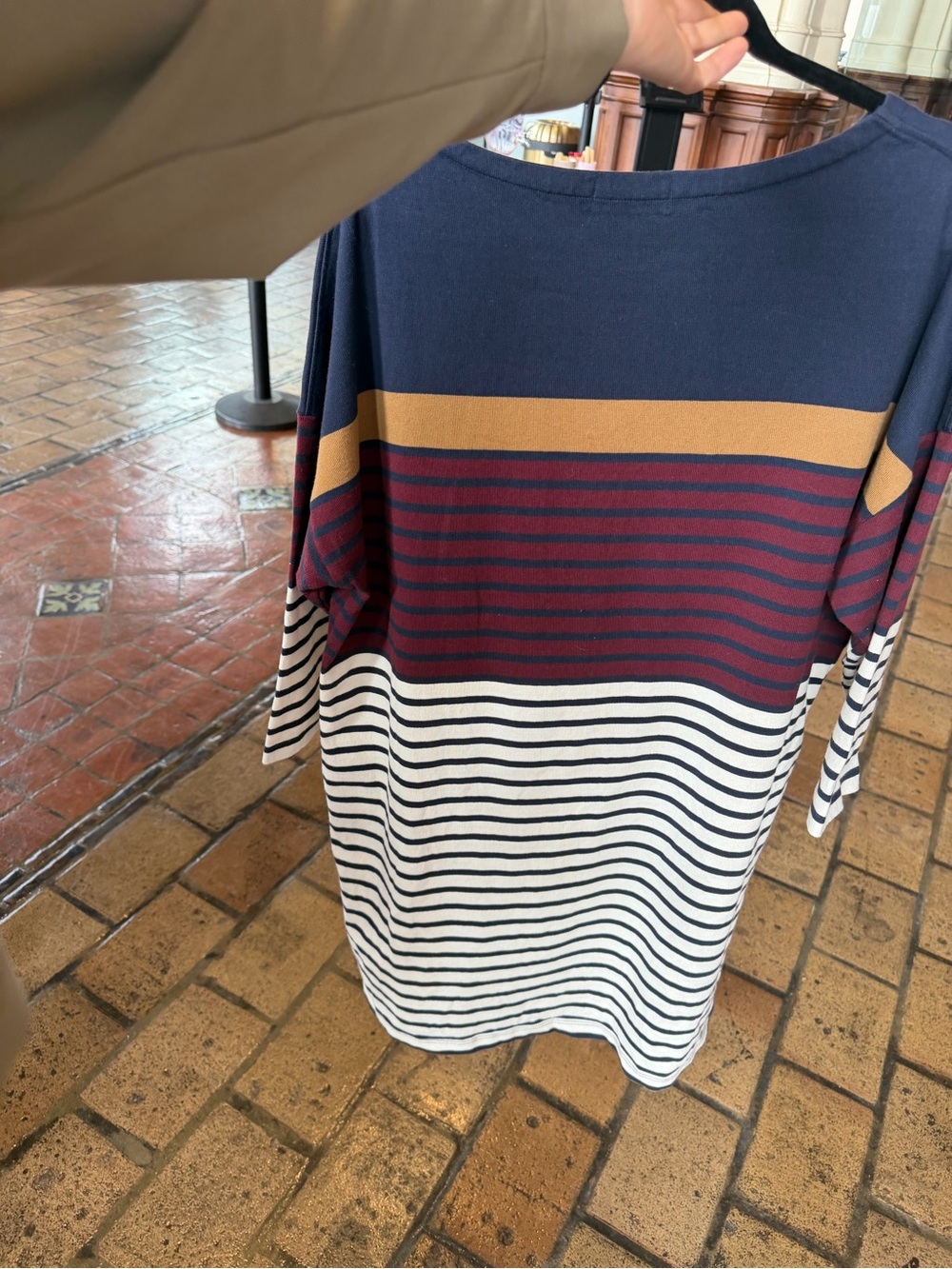Petit Bateau Navy, Mustard & Burgundy Striped Knit